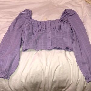 Long sleeve, violet shirt, purchased from Dillards, NEVER worn before